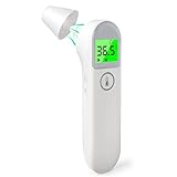 GOOPOOL Fieberthermometer kontaktlos infrarot Stirnthermometer für Babys Kinder Erwachsene, 2 in 1 digitales Fieberthermometer für Ohr Stirn
