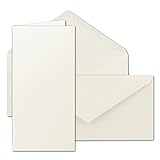 25x Faltkartenset inklusive Briefumschläge in DIN Lang 11 x 22 cm in Creme - blanko Einladungskarten - mit hochwertiger Stülpschachtel - Klappkarten zum Selbstegestalten & Kreieren