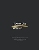 To do List Checklist And Notes (Cover: Black): Cool and Minimal Cover Design Glossy Size 8.5'x11' (120 Pages) Notebook Journal, 3 Top Priorities, for Daily and Weekly Planner