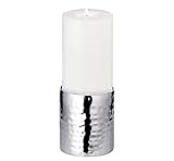 EDZARD Kerzenleuchter Agadir (Ø 8,5 cm, H 10 cm) aus Edelstahl - Kerzenhalter, Kerzenständer Silber für Stumpenkerzen - Deko Kerzen, Tischdeko, Silber Deko für Kerzen - Silber Kerzenteller