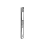 Gedotec Winkel-Schließblech mit schmalem Blindlappen für Zimmertüren | Renovierung für Zargen aus Holz & für gefälzte Türen | Schließblech Edelstahl-Optik | 1 Stück - Türanschlag für Türschlösser