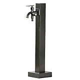 Wassersäule aus Edelstahl für den Außenbereich, Vertikale Wasserzapfsäule Garten mit Doppeltem Wasserauslasshahn, Frostschutzhahn für den Außenbereich, Bodenmontierter Wasserbrunnen im Hof(93cm/37in)