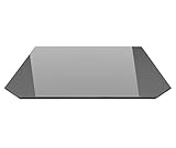 Sechseck 100x100cm Glas schwarz - Funkenschutzplatte Kaminbodenplatte Glasplatte f. Kaminofen (Schwarz SE100x100cm - mit Silikon-Dichtung)
