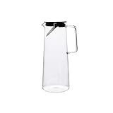 YITIANTIAN Karaffe Glas Krug Glaskrug Hohe Borosilikatglasmaterial □ Hochtemperaturbeständige Glaskaraffe mit Edelstahl-Tee-Partition Wasserkrug (Color : Black)