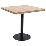 vidaXL Bistrotisch für 2 Personen Bartisch Bartresen Stehtisch Esstisch Tisch Tresentisch Küchentisch Partytisch Hellbraun 80x80cm MDF