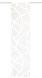 HOME WOHNIDEEN 84430 | Schiebegardine CASSÉ, Blickdicht mit transparentem Scherli-Muster, 245x60cm, Farbe: wollweiß
