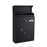 WXJ Wandmontierter Briefkasten für den Außenbereich, moderner Briefkasten mit großer Kapazität und Schlüsselschloss, Business-Drop-Box-Paketbox-Pakete, 27,5 x 9,8 x 37,3 cm