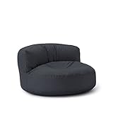 Lumaland Outdoor Sitzsack-Lounge, Rundes Sitzsack-Sofa für draußen, 320l Füllung, 90 x 50 cm, Stahlgrau