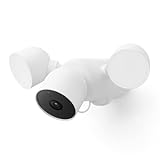 Google Nest Cam mit Flutlicht – Außen mit Kabel – Intelligente Sicherheitskamera – Sicherheitskamera mit Flutlicht, GPLE9, Snow