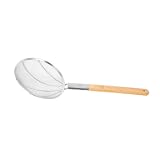 LALADEFIEE 1 Stück Edelstahl Sieb Skimmer Mit Holzgriff Ideal Siebservierer Oder Grillzubehör Für Perfekte Ergebnisse Beim Kochen Und G