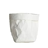 Papieraufbewahrungstaschen aus Obst Gemüse-Knoblauch-Zwiebelpflanze Blume Potentasche Korb Home Aufbewahrungstaschen (Color : White, Size : Large)