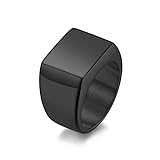 Stfery Wedding Ring, Ring Frauen Edelstahl 62 Schwarz Einfach Europäischer Stil Ringe Zubehör für Frauen Männer Paare