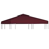 CIADAZ Pavillon-Dachplane mit Kaminabzug, Ersatzdach Pavillon, Dach Für Pavillon, Pavillondach, 310 g/m² 3x3 m Weinrot