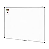 Amazon Basics Magnetisches Whiteboard mit Stiftablage und Aluminiumleisten, trocken abwischbar, 120 cm x 90 cm (B x H)