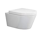 SSWW | Design Hänge WC | Spülrandlose Toilette | Wand-WC | WC-Set | Inkl. abnehmbaren WC-Sitz mit Softclose Absenkautomatik | BETA.19 | 540 x 360 x 310 mm