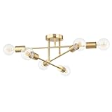 Lindby Deckenlampe 'Aloria' (Modern) in Gold/Messing aus Metall u.a. für Wohnzimmer & Esszimmer (6 flammig, E27) - Deckenleuchte, Lampe, Wohnzimmerlampe