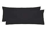 biberna 0077144 Kopfkissenbezug Feinjersey, gekämmte Baumwolle, superweich 2x 40x80 cm, schwarz