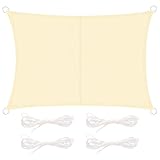 DIDUDE Sonnensegel Wasserdicht Rechteckig 2x3m inkl Befestigungsseile,Premium Polyester-Oxford (PES) Gewebe Wetterbeständig Atmungsaktiv UV Schutz für Balkon Garten T