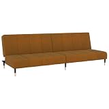 vidaXL Schlafsofa 2-Sitzer Braun Samt, Tagesbett, Gästebett, Sofa mit Schlaffunktion, Schlafcouch, Sofabett, 2-in-1 Sofa, 2-Sitzer-Sofa, Sofa, C