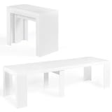 IDMarket - Konsolentisch, ausziehbar, Orlando für 14 Personen, 300 cm, Holz, weiß