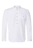 Stockerpoint Trachtenhemd OC-STU | Weiß mit Stehkragen und halboffener Knopfleiste | Regular Fit (L)