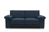 DOMO. collection Coro FK Sofa, 2 Sitzer mit Federkernpolsterung, Zeitlose Couch, 2er Möbel Polstermöbel, dunkelblau, 185 x 91 x 84 cm