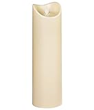 Dehner Outdoor-Kerze mit LED-Beleuchtung, Ø 9 cm, Höhe 30 cm, Kunststoff, creme