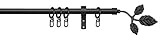 Gardinenstange Toskana 1, schwarz, 16mm Durchmesser, 100cm, inkl. Trägern