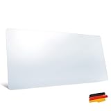 Schreibtischunterlage transparent - made in Germany Schreibunterlage groß - geruchsfrei - rutschfest - flach aufliegend - klar - durchsichtig - Bastelunterlage - Mousepad - Malunterlage Kinder 80x40
