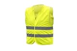 Högert Technik ORLA Warnweste, mit 2 reflektierenden Streifen, EN 20471 zertifiziert, Schutzkategorie II, Klettverschluss, 100% Polyester, 120 g/m², strapazierfähig