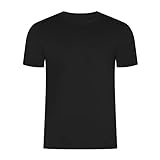 HRM Herren Heavy Luxury Roundneck Tee, schwarz, Gr. L I Fair Trade T-Shirt Herren mit Rundhalsausschnitt I Nachhaltig & aus 100% Bio-Baumwolle