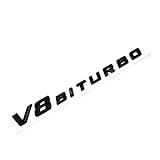 VmG-Store 3D Emblem V8 Biturbo Schriftzug Kunststoff mit Schaumstoff-Kleberückseite Badge (Schwarz Glanz)