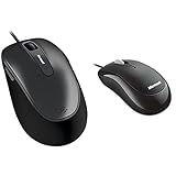 Microsoft Comfort Maus 4500 schwarz (Verpackung für Unternehmen) & Microsoft Basic Optical Mouse (Maus, schwarz, kabelgebunden, für Rechts- und Linkshänder geeignet)