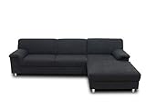 DOMO Collection Jamie Ecksofa, Sofa in L-Form, Couch Polsterecke, Moderne Eckcouch, anthrazit, 251x150x72 cm