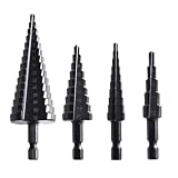 GYQIZSS 5-teiliges Stufenbohrer-Set, Schnellarbeitsstahl, Kobalt, mehrere Löcher, 50 Größen, konischer Hartmetallbohrer, Locher, Lochschneider, Kob