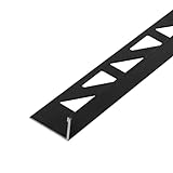 Dalsys Fliesenschiene Winkelprofil Aluminium (eloxiert) Schwarz Höhe 10mm, Länge 250cm, Fliesenprofil