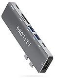 FITLONG 7-in-2 USB C Hub für MacBook Air / Pro USB C Adapter mit Multi-Funktion 4K HDMI, PD Port, USB-C & 2 USB-A Datentransfer, SD/TF Kartenleser, Thunderbolt 3 Dock