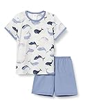 CALIDA Unisex Toddlers Whale Pyjamaset kurz Baby- und Kleinkind-Schlafanzüge, Milky Blue, 104