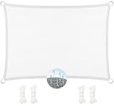 Schattiernetz Sonnenschutznetz 100 x 380 cm, Sonnenschutz, Hdpe-Kunststoff, Winddicht Uv-Beständig Reißfest, Beschattung Terrasse Sonnensegel, für Terrasse Garten, Weiß