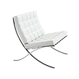 360Home Vintage Sessel aus Kunstleder (Weiß, Sessel)