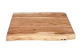 SAM Tischplatte 60x40 cm Louisa, Holzplatte Akazienholz massiv + naturfarben + lackiert, Baumkanten-Platte für Heimwerker, Arbeitsplatten, Tische & Fensterbretter, FSC® 100% Zertifiziert