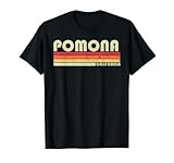 POMONA CA CALIFORNIA Witzige Stadt Heimatwurzeln Geschenk Retro 80er Jahre T-Shirt