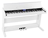 FunKey DP-88 II Digitalpiano (88 anschlagsdynamische Keyboard-Tasten, 128-fach polyphon, 360 Sounds, 160 Styles, MP3-Player, Lernfunktion, Record- & Playback-Funktion, 3 Pedale) weiß