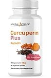 effective nature - Curcuperin Plus - 90 Kapseln - Mit hochdosiertem Curcumin, Kreuzkümmel und Piperin - 100% Pflanzliche Inhaltsstoffe - Hohe Bioverfügbarkeit