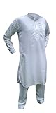 Desert Dress - Herren Afghan Pakistani Indisch Shalwar Kameez Anzug Kostüm Elegant Hosen Shirt - Nicht angegeben, Creme