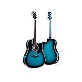 YYFRODUCY YYFANG Akustikgitarre, schlanker, leicht zu spielender Hals, voller, furchtloser Klang, ideal für alle angehenden Strummer, zuverlässige Leistung (Farbe : Blau, Größe : 41 inches)