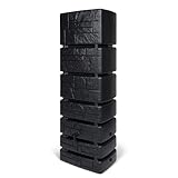 Kreher XXL Wassertonne Tower Stone mit Wasserhahn und Füllautomat. Tolle Stein Optik in Anthrazit, 350 Liter Nutzungsvolumen. Maße (BxTxH): 57,5 x 38,4 x 180