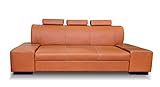 Quattro Meble Echtleder 3 Sitzer Sofa London Extra 3z Breite 238 cm mit Kopfstützen Ledersofa Echt Leder Couch große Farbauswahl !!!