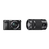 Sony Alpha 6000 Systemkamera LCD-Display, Exmor APS-C Sensor, Full-HD, High Speed Hybrid AF inkl. SEL-P1650 Objektiv schwarz & SEL-55210 Tele-Zoom-Objektiv schwarz