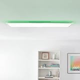 Lightbox LED Panel Deckenleuchte, 120x30cm, 36 Watt, mit RGB Hintergrundbeleuchtung, 2700-6500 Kelvin, Metall/Kunststoff, Weiß